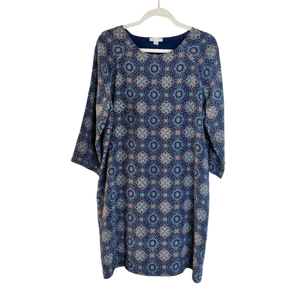 Hill Dresses Hill Size Blue Geometric 34 Sleeve Loose